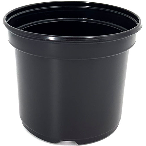7.5 Inch Round Pot Coex Black with Tag Slot - 7200 per pallet - Mum Pans